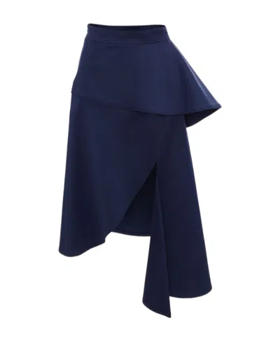 Jw Anderson Peplum-waist Asymmetric Skirt In Multi