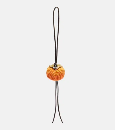 Jw Anderson Persimmon Crochet Bag Charm In Orange