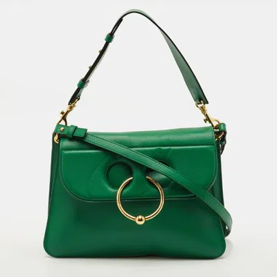 Pre-owned Jw Anderson Pierce Medium Green Leather Shoulder Bag
