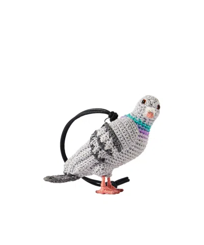 Jw Anderson Pigeon Crocheted Cotton And Leather Bag Charm In Green