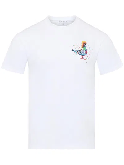 Jw Anderson Pigeon Organic-cotton T-shirt In 001 White