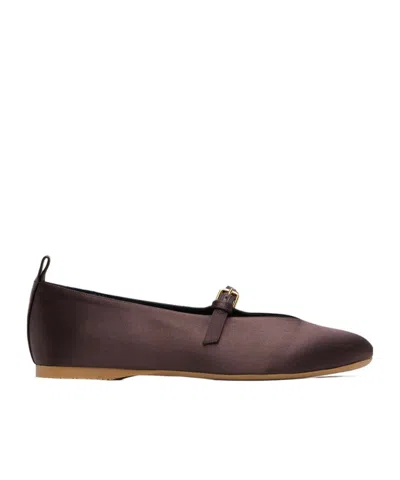 Jw Anderson Pin-button Belted Ballet Shoes In Black
