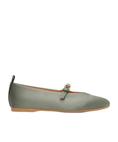 Jw Anderson Pin-button Belted Ballet Shoes In Gray