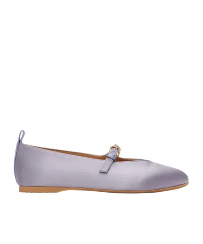 Jw Anderson Pin-button Belted Ballet Shoes In Gray