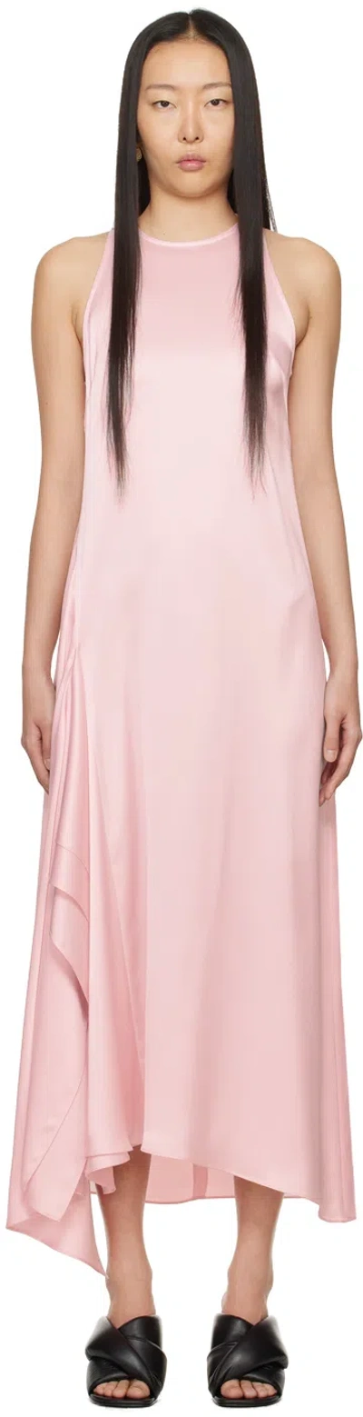 Jw Anderson Sleeveless Draped Midi Dress In Pink