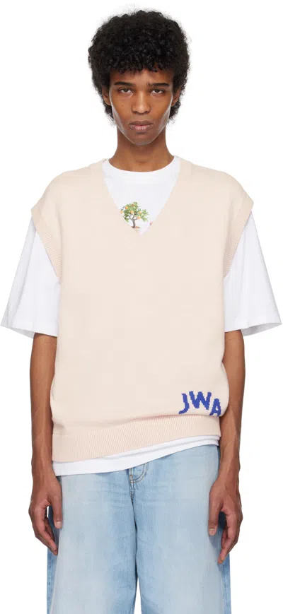 JW ANDERSON PINK 'JWA' V-NECK VEST