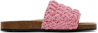 Jw Anderson Pink Popcorn Slides In 19182- 650- Pin K