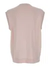 Jw Anderson Pink Sleeveless Vest With V Neck And Contrasting Logo Embroidery On The Front In Pink
