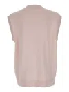 Jw Anderson Pink Sleeveless Vest With V Neck And Contrasting Logo Embroidery On The Front In Pink