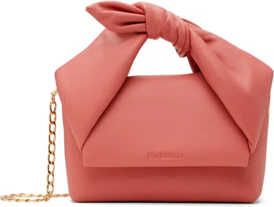 Jw Anderson Pink Small Bow Twister Bag In 340 Bubblegum