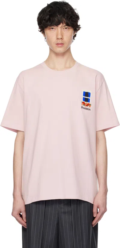 Jw Anderson J. W. Anderson Window Embroidered T-shirt In Pink