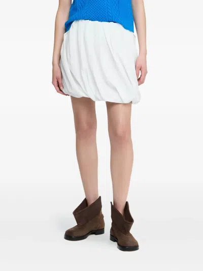 Jw Anderson Pinstripe Balloon Mini Skirt In White