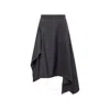 Jw Anderson Pinstripe Asymmetric Midi Skirt In Blue