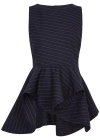 JW ANDERSON PINSTRIPED PEPLUM STRETCH-WOOL TOP