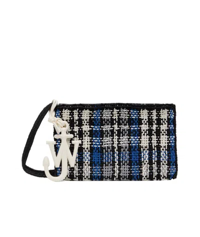 Jw Anderson Plaid Detail Shoulder Bag In Blue
