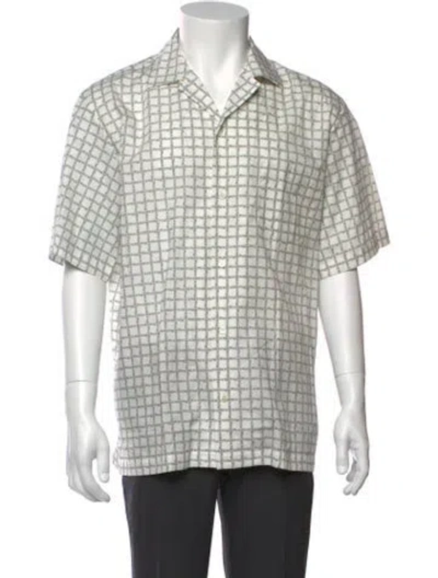 Pre-owned Jw Anderson Plaid Print Short Sleeve Shirt In White