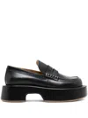 Jw Anderson Leather Platform Moccasins In Black
