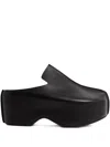 Jw Anderson Platform Leather Mules In Black