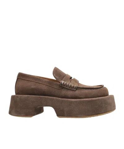 Jw Anderson Platform Loafer Shoes In Brown