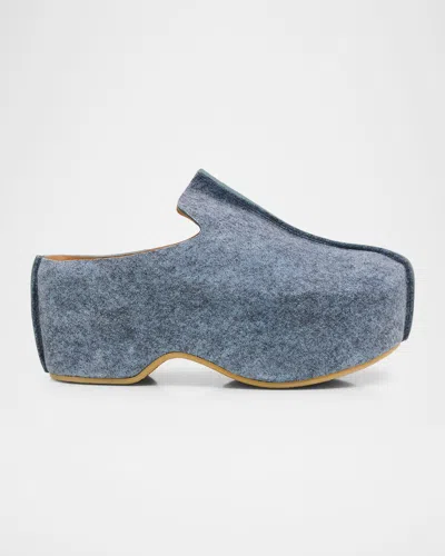 JW ANDERSON PLATFORM SUEDE CLOGS