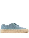 Jw Anderson Suede Lace-front Platform Espadrilles In Blue