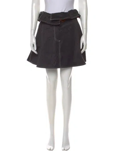 Pre-owned Jw Anderson Pleated Accents Mini Skirt In Black