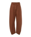 Jw Anderson Workwear Cotton Twill Twisted Seam Pants In Brown