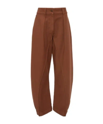 Jw Anderson Pleated Balloon Jeans In Brown