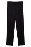 Jw Anderson Pleated Black Wool Tuxedo Pants In Black