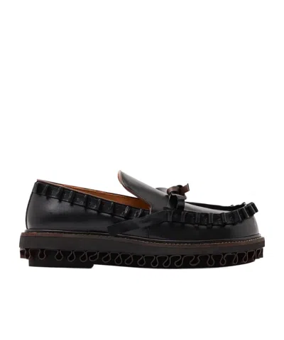 Jw Anderson Pleated Casual Shoes In Black