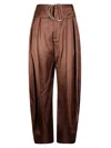 Jw Anderson J. W. Anderson High Waisted Trousers Wide Leg With Darts In Brown