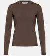 Jw Anderson Pleated Jersey Top In Brown