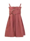 Jw Anderson Belted Pleated Mini Dress In Pink