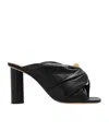 Jw Anderson Twisted Leather Mules Heel 8 Cm In Black