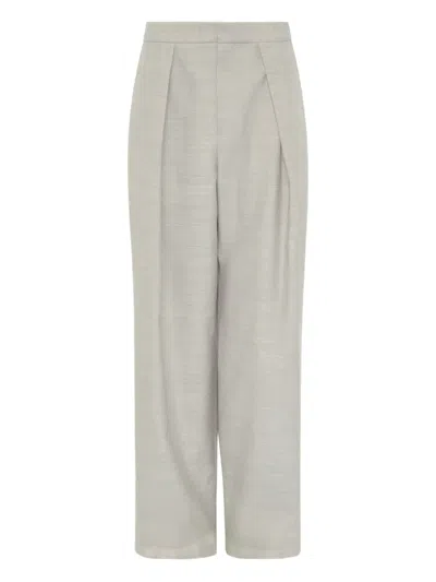 Jw Anderson Pleated Zip-pocket Trousers In Gray