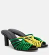 Jw Anderson Plot Woven Leather Mules In Multi