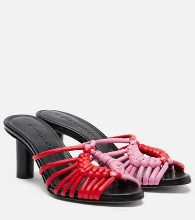 Jw Anderson Plot Woven Leather Sandals In Multi