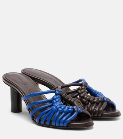 Jw Anderson Plot Woven Leather Sandals In Multi