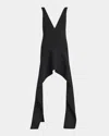 Jw Anderson J. W. Anderson V Neck Draped Hem Mini Dress In Black