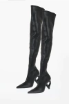 Jw Anderson J. W.anderson Pointed Leather Chain Thigh-high Boots With Statement Heel 9
