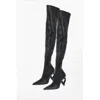 Jw Anderson Pointed Leather Chain Thigh-high Boots With Statement Heel 9