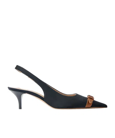 Jw Anderson Buckled Leather-trimmed Velvet Slingback Pumps In Black