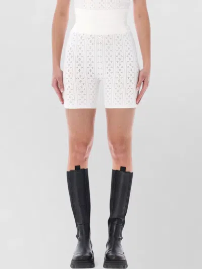Jw Anderson Pointelle Knit Cycling Shorts Soft Waistband In White