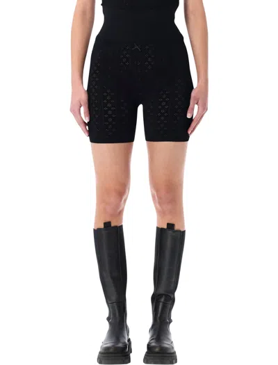 Jw Anderson Pointelle Knit Shorts In Black