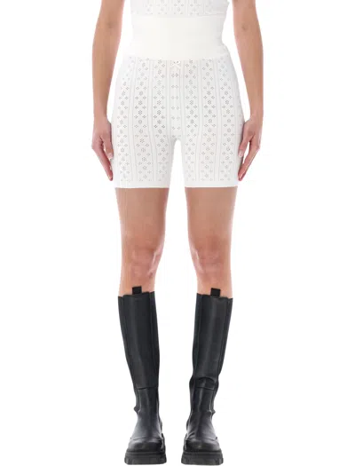 Jw Anderson Pointelle Knit Shorts In White