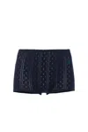 Jw Anderson Pointelle Mini Short In Navy