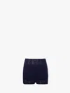 Jw Anderson Layered Knit High-waisted Bow Shorts In Blue