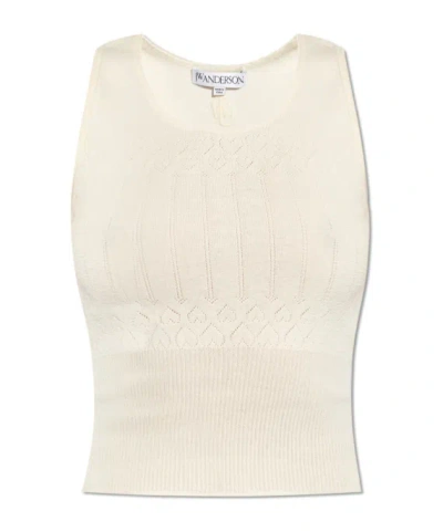 Jw Anderson Pointelle Tank Top In White
