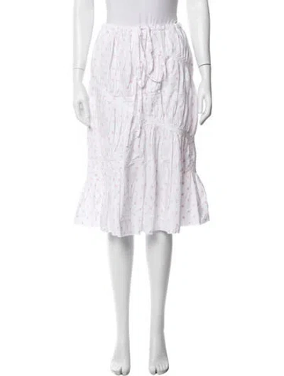 Pre-owned Jw Anderson Polka Dot Print Midi Length Skirt W/ Tags In White
