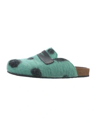 Pre-owned Jw Anderson Polka Dot Print Mules In Green